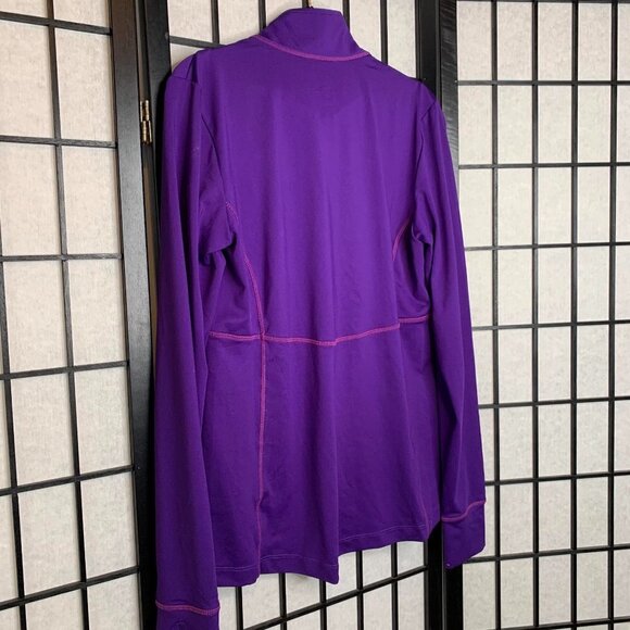 Zip Up Athletic Performance Long Sleeve Pullover Jacket Purple Medium - Picture 5 of 7